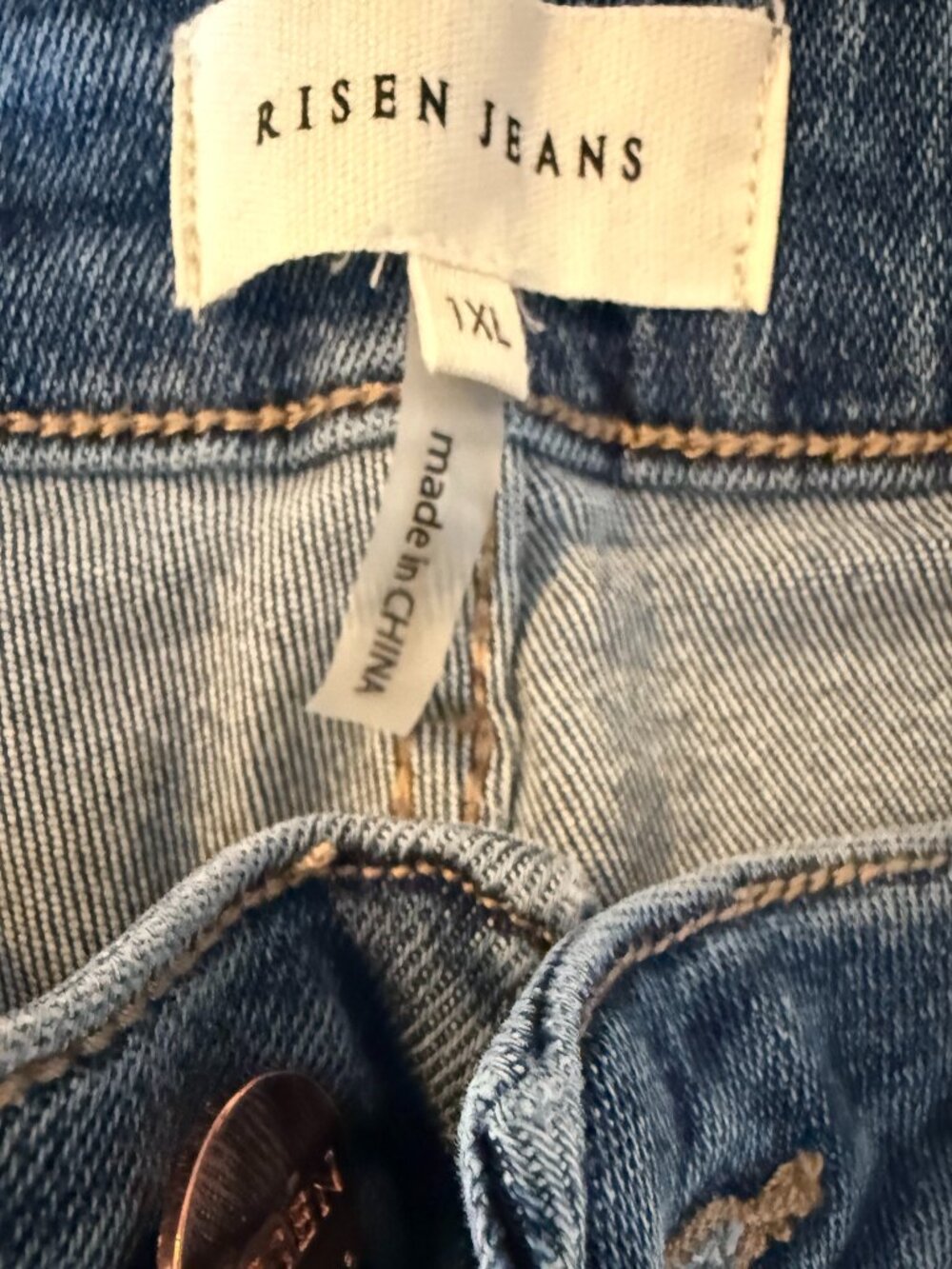 NWT! Risen High Rise Wide Leg Raw Hem Jeans Size 1X Tummy Control - Picture 8 of 9